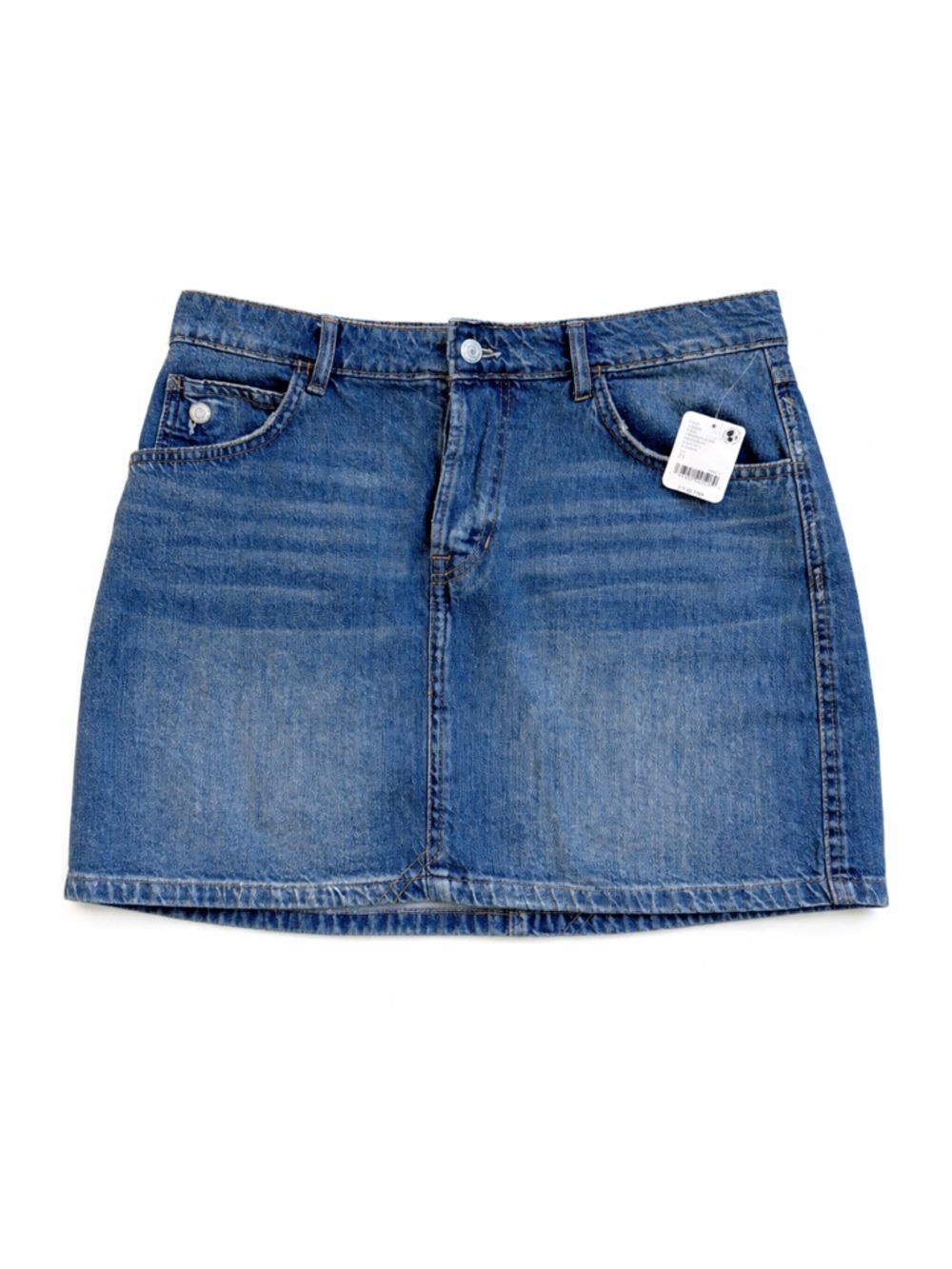 We The Free Blue Denim Mini Skirt